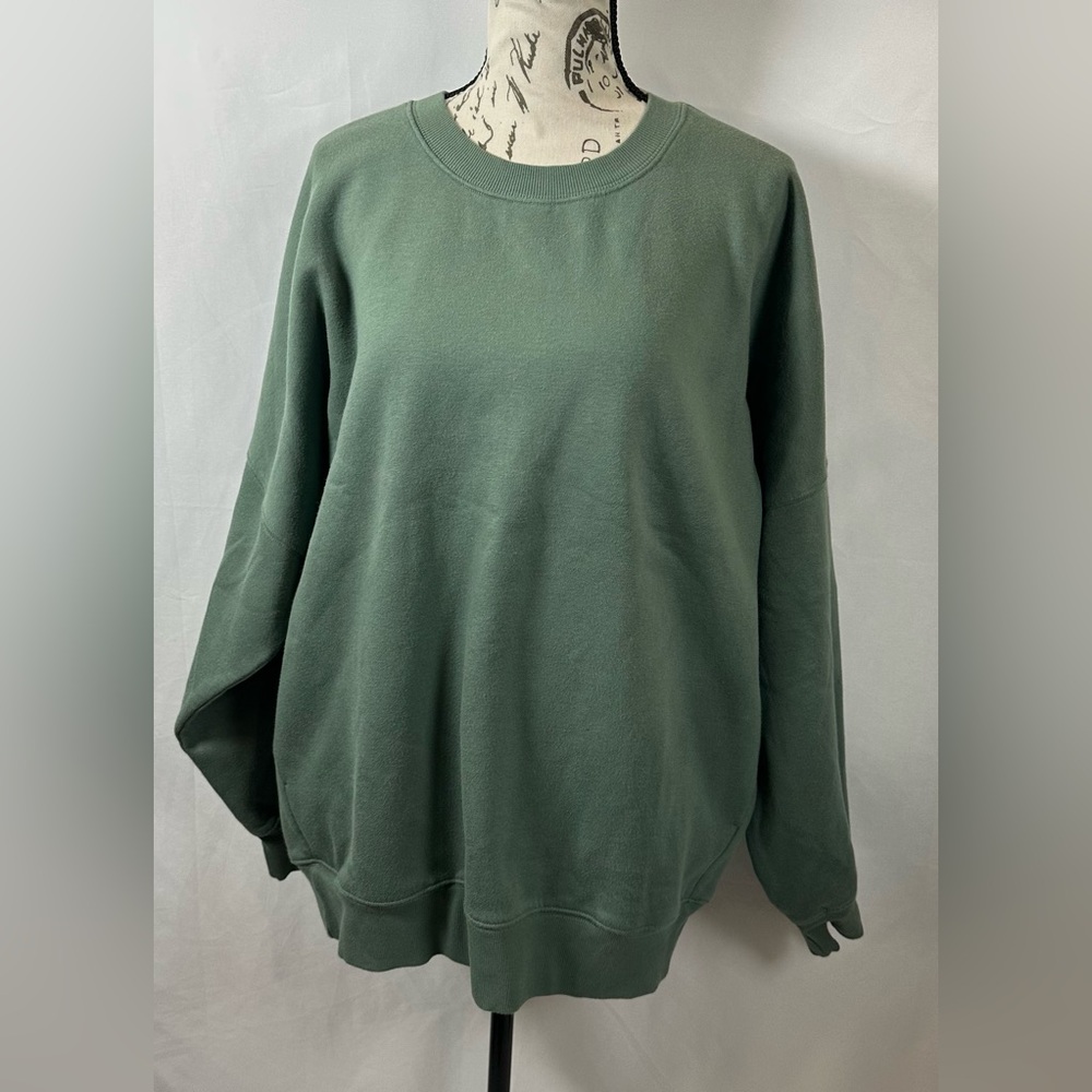 Tuff Athletics Green Off-the-Shoulder Sweater - Picture 2 of 13